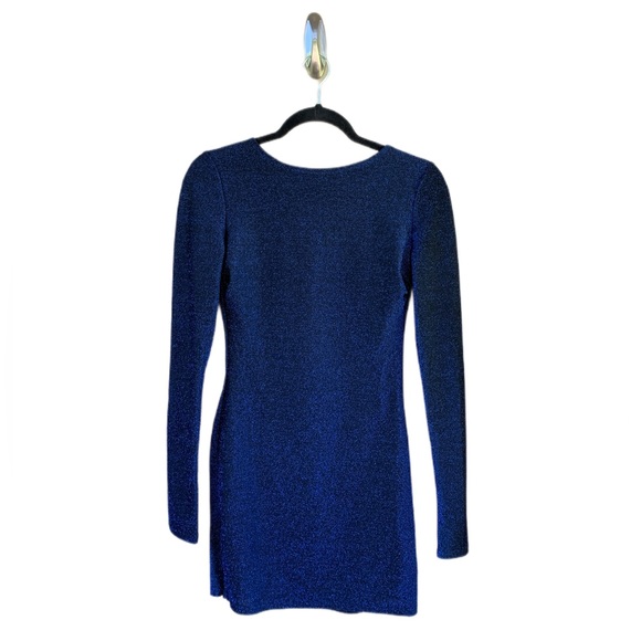 Lucy in the Sky Dresses & Skirts - Lucy In The Sky Blue Shimmer Long Sleeve Backless Mini Dress XS